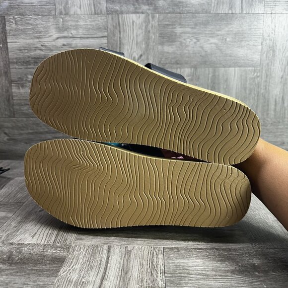 Reef Hali Hi 2 Bar Women's size 10 Black Double Strap Platform Sandals - Picture 8 of 9